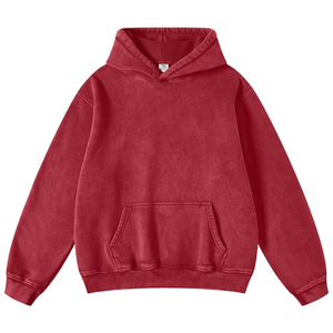 Sweats à capuche brodés personnalisés de haute qualité lavés à l'acide pour hommes couleur et logo personnalisés pour l'hiver Tissu polaire Service OEM disponible - Product Image 2