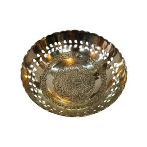 ชามผลไม้ทองเหลืองทำมือพร้อมสลักสวยงามขัดเงาสำหรับใช้ในครัว - Product Image 4