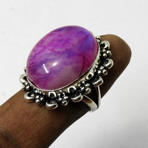 Anillo de piedras preciosas de plata esterlina 925 con piedra lunar arcoíris rosa, regalo de joyería de corte ovalado de diseñador para su boda o aniversario - Product Image 3