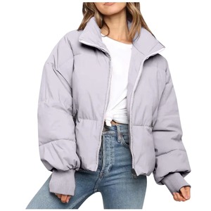 Veste d'hiver unie décontractée de haute qualité pour femmes Premium OEM veste à glissière pour femme nouvelle veste bouffante imperméable fabricant - Product Image 1