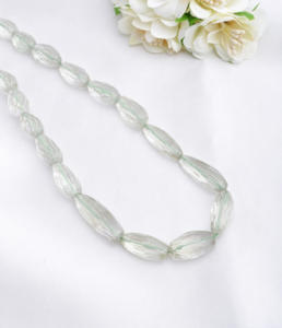 Collier en améthyste verte du Brésil, coupe à damier, pierre précieuse roulée, 1 brin, naturel, pour la fabrication de bijoux fins - Product Image 3