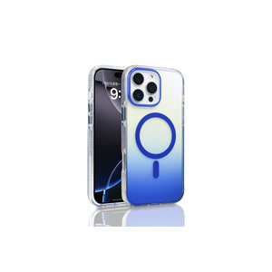 Étui de chargement magnétique Netzy Luxury M-Safe pour iPhone 16 Pro Max, coque transparente dégradée antichoc en silicone PC Ins 14 Plus - Product Image 1