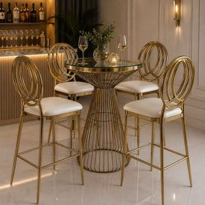 Mesa de Bar Comercial Moderna de Acero Inoxidable Dorado para Restaurantes, Cocinas, <span class=keywords><strong>Barra</strong></span> Alta, Hotel, Muebles para Bar en Casa - Product Image 2