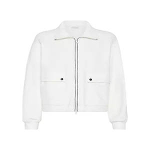 Designs uniques, vente chaude, logo personnalisé, sweat-shirts à capuche zippés décontractés pour femmes, effet délavé, tissu épais, haute qualité - Product Image 4