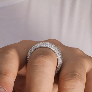 Bague de mariage antique pour homme en argent sterling 925 avec diamant Moissanite VVS rond et princesse certifiée GRA - Product Image 4