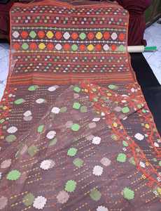 Qualité Export Exclusive Deshi Dhakai Jamdani Sharee pour Femme JAMDANI TISSU Bleu ROUGE VERT Doré Bleu Ciel du Bangladesh - Product Image 3