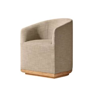 Fauteuil de salon d'extérieur moderne en teck, chaise d'appoint ronde rembourrée, mobilier de jardin confortable pour utilisation sur sol dur - Product Image 5