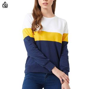 Ropa de calle más vendida, sudadera transpirable para mujer, sudaderas sólidas ligeras, cuello redondo, mangas completas, ropa informal, servicio OEM - Product Image 1