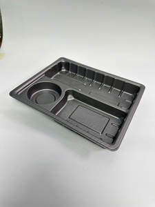 Compostable <b>PET</b> Rectangular MAP Plastic Tray Packaging Luxury Black Disposable Custom and Wholesale Supply - Product Image 5