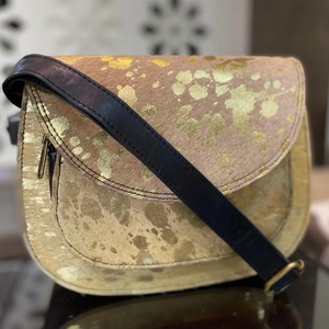 New Best Selling Cowhide Leather New Designer Handbags Shopping Bag Casual Sling Hair on Metallic Genuine Leather Crossbody Bags - Product Image 3