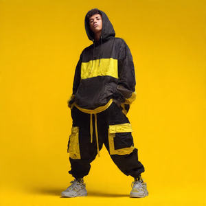 Survêtements surdimensionnés à fermeture éclair pour hommes, sweats à capuche amples à fermeture éclair, pantalons de survêtement à jambes larges, ensembles de survêtement en molleton pour l'hiver, streetwear pour hommes - Product Image 4