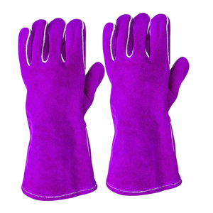 Guantes de Seguridad de Soldadura de Cuero Vacuno de Manga Larga de Alta Calidad, Precio al por Mayor, Guantes de Trabajo para Soldador para Protección de Manos - Product Image 1