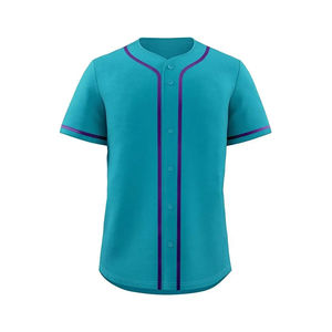 Maillots de baseball personnalisés de haute qualité boutonnés à manches courtes Style Hip Hop uniformes de sport vierges OEM ODM vente en gros - Product Image 1