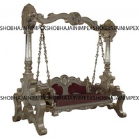 Shobha Jain Impex Balançoire Sankheda en bois antique noir et or fabriquée à Delhi, Inde