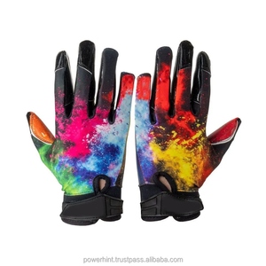 Gants de football américain confortables et respirants, en spandex durable, antidérapants, résistants, design personnalisé pour les joueurs adultes - Product Image 2