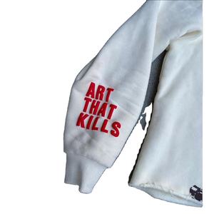 Sweat-shirt ample oversize 100% coton, vêtement de rue, coupe ample, impression bouffante 3D, ourlet brut, court XS, polaire française, unisexe - Product Image 2