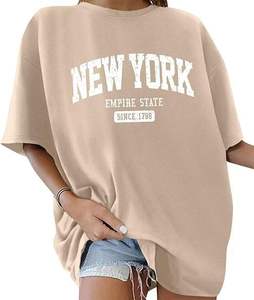 Camiseta de Lona Informal Regular para Mujer, de Algodón OEM, Transpirable, Estilo Urbano, Personalizable, Ecológica, con Impresión Digital, Tinte Liso, Secado Rápido - Product Image 4