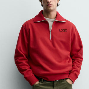 Sudadera con Cierre de Cremallera de Cuarto para Hombre, Cuello Alto, Mangas Largas, Dobladillo Acanalado, Ropa Casual para Invierno, Servicio OEM, Precio al por Mayor - Product Image 1