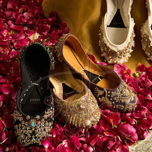 Nuevo Diseño Exclusivo de Khussa para Mujer, de la Mejor Calidad, con Adornos de Terciopelo, Antideslizante, con Suela Antideslizante - Product Image 6