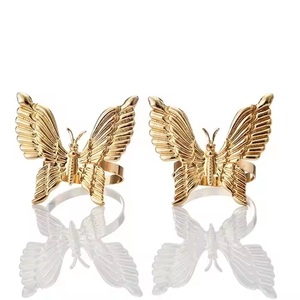 Rond de serviette en laiton fait à la main papillon Serveur de mouchoirs durable et fiable de qualité supérieure disponible pour les articles de service à vendre - Product Image 1