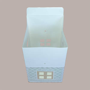 20pcs <b>Small</b> Green <b>Cardboard</b> House Christmas <b>Gift</b> <b>Box</b> with Drawstring 120x120H110mm for Holiday Decorations - Product Image 4