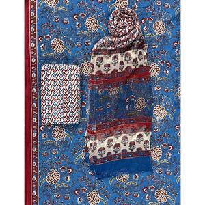 Tela para Vestido sin Coser con Estampado Floral Estilo Bohemio, Incluye Dupatta de Chifón - Product Image 1