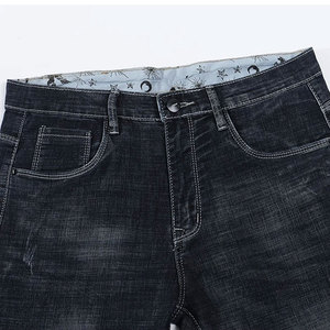 Venta al por mayor de alta calidad de encargo de los hombres rectos pantalones de mezclilla desgastado lavado Regular Fit Mediados de cintura transpirable ligero Fabricación - Product Image 3