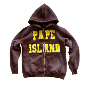 Fabricant personnalisé Sweat à capuche thermique homme vintage surdimensionné vieilli délavé à l'acide 100% coton brodé Streetwear pour français - Product Image 5