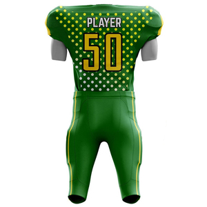 Nuevo diseño superior Equipo de desgaste Conjuntos de uniformes de fútbol americano Diseño personalizado Sublimación Transpirable Secado rápido 100% Poliéster OEM ODM - Product Image 3