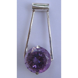 Colgante de Amatista Natural Hecho a Mano para Mujer, Plata de Ley 925, Platino, Oro Rosa, Patrón de Números de Dibujos Animados, Amuleto Shah Gems - Product Image 1