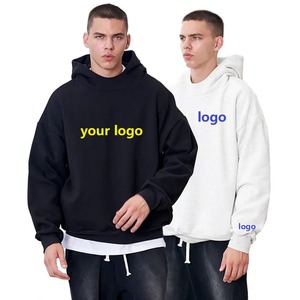 Custom Logo Mens Cotton Heavyweight <b>Sweatshirt</b> <b>Embroidery</b> Puff Printing Hoodie Oversized Crop Hoodie - Product Image 1