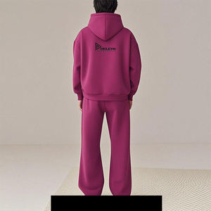 Conjunto de Sudadera con Capucha y Pantalones Deportivos Personalizados OEM, Fabricante de Conjuntos Deportivos de Felpa Lisa de Algodón, Conjunto Deportivo Extra Grande para Hombre - Product Image 5