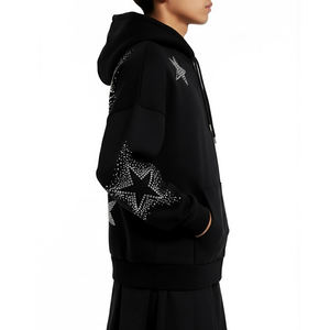 Custom Logo Women's Winter Wear <b>Rhinestone</b> Hoodies Casual Wear Long Sleeve Pullover <b>Rhinestone</b> <b>Hoodie</b> For Women - Product Image 3