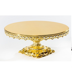 Soporte de pastel de mármol, base floral moderna, pedestal cromado, diseño único, exhibición elegante de postres, venta al por mayor. - Product Image 2