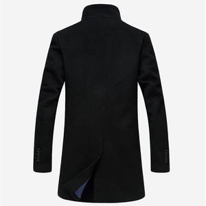 Manteau trench en laine pour homme, coupe ajustée, de haute qualité, décontracté, long, avec décoration boutonnée, imperméable - Product Image 6