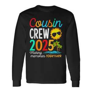 T-shirt à manches longues assorti pour la famille Cousin Crew 2025, idéal pour les vacances d'été à la plage – Produit promotionnel - Product Image 1