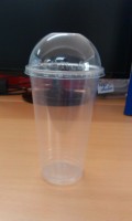 Gobelets jetables en plastique PET 240ml/360ml/500ml avec couvercles bombés et plats, transparents, pour fêtes, fabriqués au Vietnam