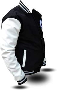 Men's Wool Varsity Jacket with <b>Leather</b> Sleeves for Baseball & <b>Basketball</b> Letterman Men's-Women's Wear - Product Image 3