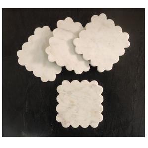 Ensemble de 4 sous-verres en pierre de marbre de la meilleure qualité pour la salle à manger et la cuisine Tapis et tampons Décoration de la maison - Product Image 6