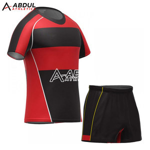 Conjunto de Uniforme de Rugby para Hombre, Tela Elástica Cómoda, Camiseta y Pantalones Cortos Ligeros de Secado Rápido para Equipos de Club y Mercado de Exportación - Product Image 2