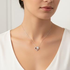 Collar de Plata de Ley 925 con Colgante de Moissanita en Forma de Corazón, Estilo Perla Negra, para Fiesta de Compromiso o Boda, Joyería para Mujer - Product Image 6