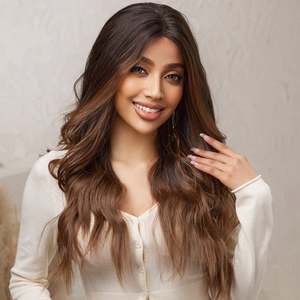 DWY 24 Inch for Ombre Flax Brown Long Curly <b>Wig</b> with Transparent Lace Front BL66010-2 for Women - Product Image 6
