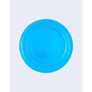 Piatti di carta blu Party Love da 17 cm usa e getta per feste, confezione da 12 pezzi - Product Image 1