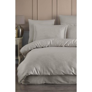 Parure de lit en jacquard Lyocell Varol, taille double - Nottingham Stone Woven 4 pièces en satin, incluant King, California King, Twin - Product Image 1