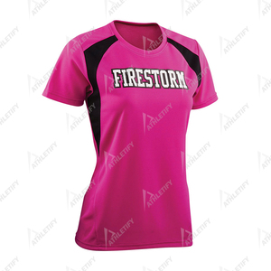 เสื้อเจอร์ซีย์ฟุตบอลสำหรับผู้หญิงเสื้อทีมฟุตบอลแขนสามส่วนแบบ100% ผ้าโพลีเอสเตอร์ระบายอากาศ - Product Image 2