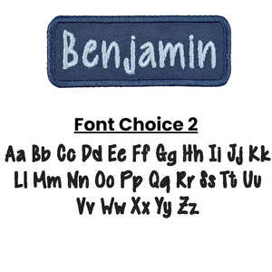 แพทช์ชื่อที่ปรับแต่งได้สำหรับเครื่องแต่งกายแจ็คเก็ตและผ้าทอลายทแยงอื่นๆเลือกด้ายสีตัวอักษรแบบรีดบน - Product Image 4