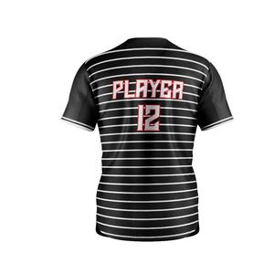 Maillot de baseball à fines rayures Maillot de baseball pour jeunes avec broderie personnalisée de haute qualité en gros - Product Image 6