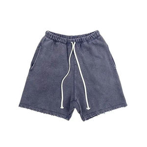 Pantalones cortos elásticos con cintura para hombres, pantalones cortos deportivos informales de mezclilla para hombres, pantalones cortos de mezclilla lavados con ácido para hombres - Product Image 4