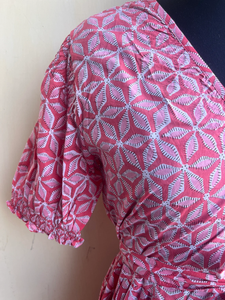 ชุดเดรสยาวพิมพ์ลายแบบบล็อกทำจากผ้าฝ้ายอินเดียสำหรับผู้หญิงชุดเดรสยาวสำหรับฤดูใบไม้ร่วง - Product Image 2