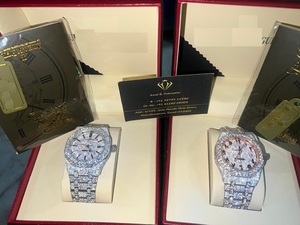 VVS Moissanite นาฬิกาเพชรสีเหลืองทองเต็มรูปแบบการเคลื่อนไหวอัตโนมัติน้ำแข็งสูง41มม. นาฬิกาเพชรสีขาวเต็มรูปแบบ - Product Image 3